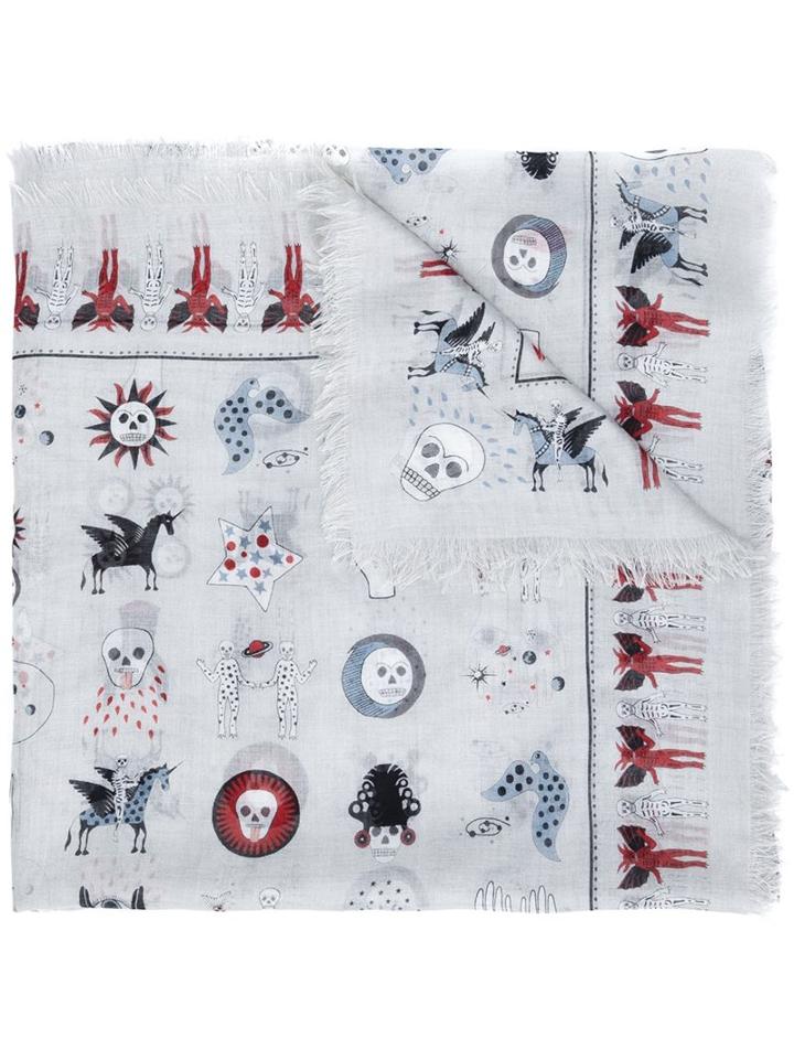 Alexander Mcqueen Multi Print Scarf