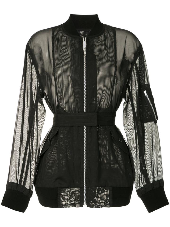 Toga Pulla Mesh Zip Front Jacket - Black