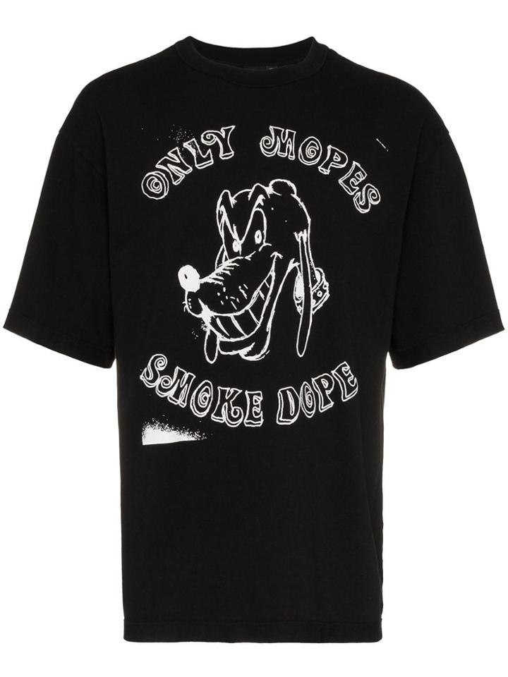 Liam Hodges Mopes Print Cotton T Shirt - Black