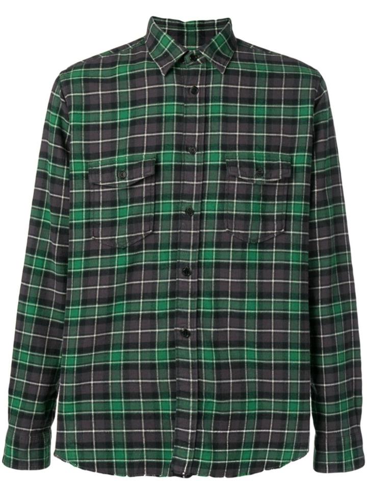 Saint Laurent Oversized Checked Shirt - Green
