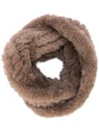 Jocelyn Faux-fur Snood Scarf - Brown