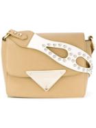 Sara Battaglia - Cara Shoulder Bag - Women - Calf Leather/polyester - One Size, Nude/neutrals, Calf Leather/polyester