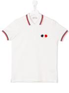 Moncler Kids Embroidered Polo Shirt, Boy's, Size: 14 Yrs, White
