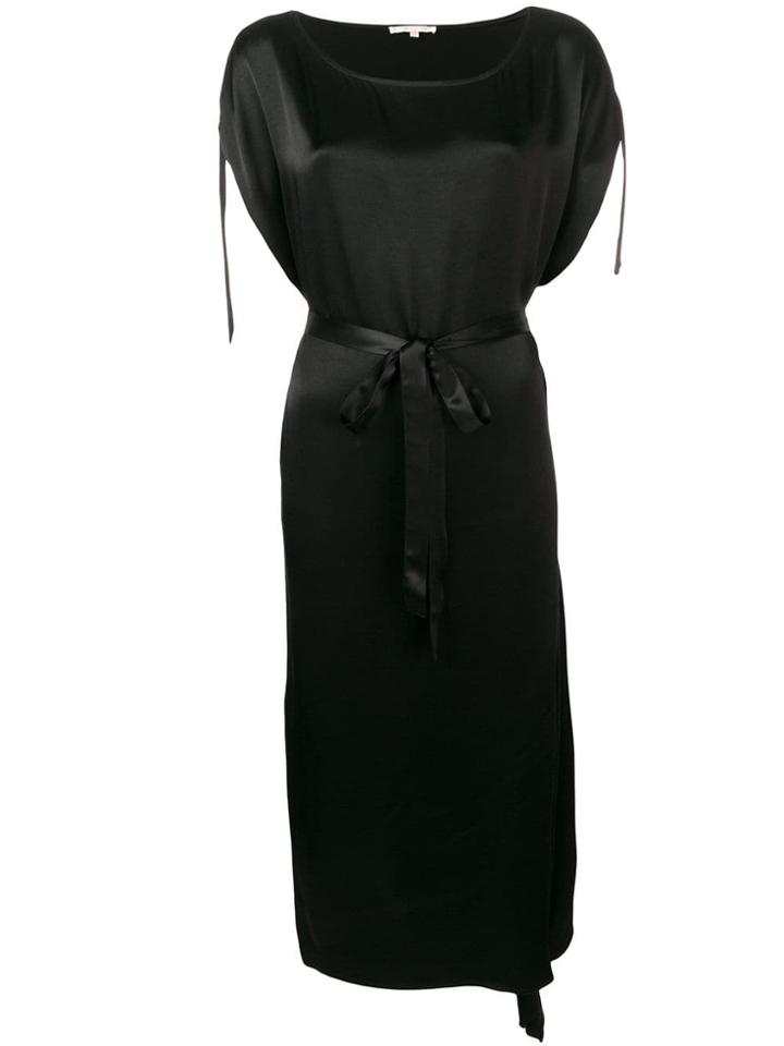 Gold Hawk Belted Waist Dress - Black