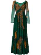 Etro Paisley Print Long Dress - Green