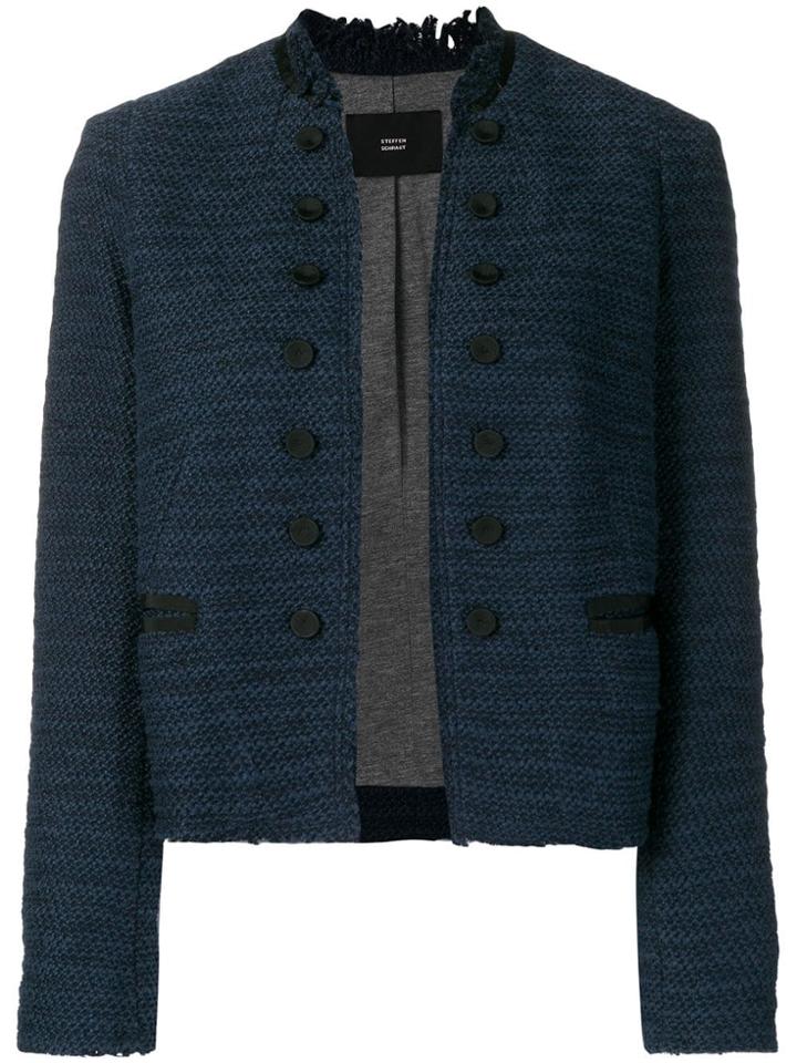 Steffen Schraut Frayed Tweed Jacket - Blue
