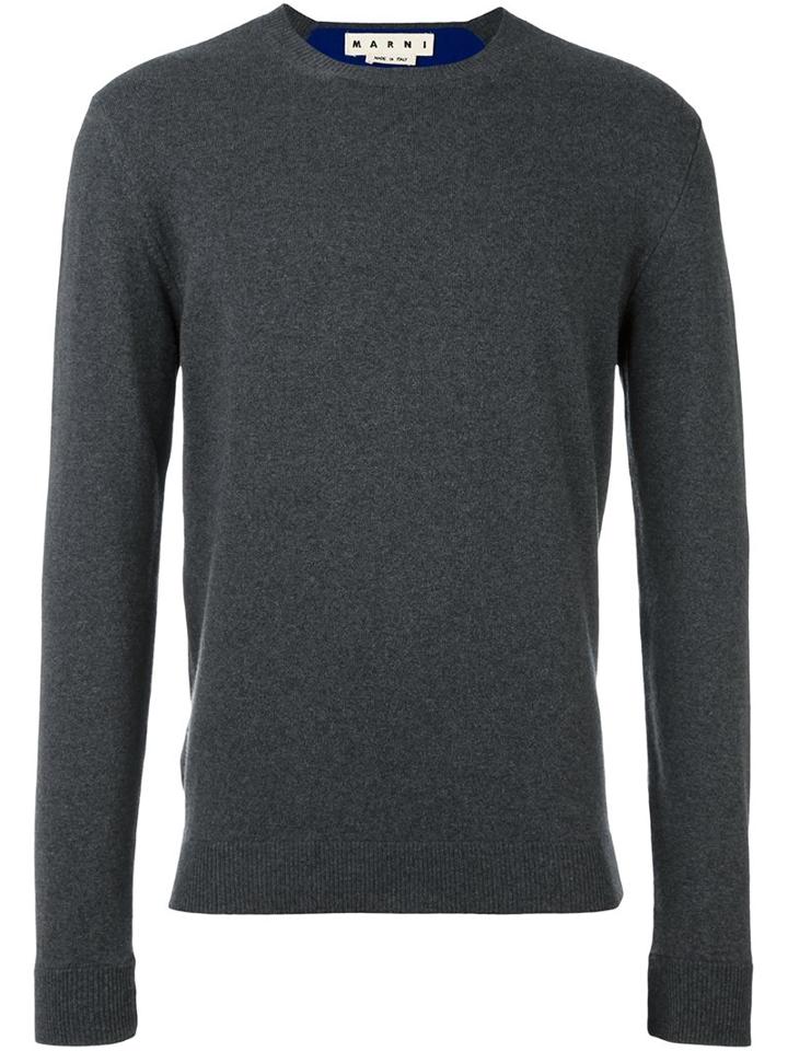 Marni Crew Neck Jumper, Men's, Size: 50, Grey, Cashmere/virgin Wool