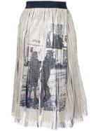 Aviù Metallic Fringed Midi Skirt