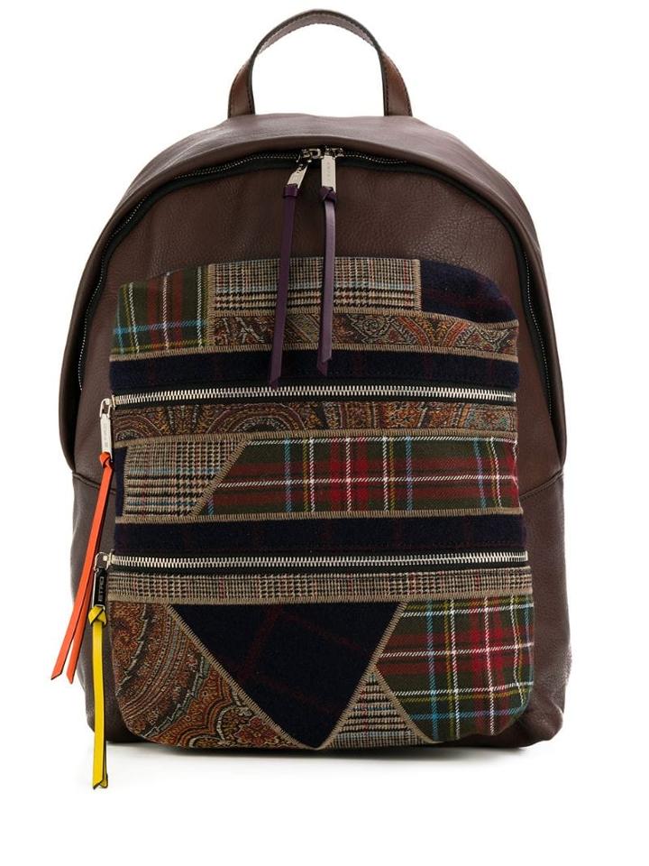 Etro Plaid Detailed Backpack - Brown