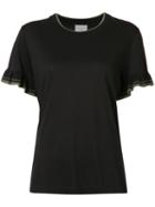 Grey Jason Wu - Pleated Trim T-shirt - Women - Cotton - M, Black, Cotton