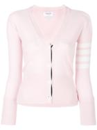 Thom Browne Classic V-neck Cashmere Cardigan - Pink & Purple