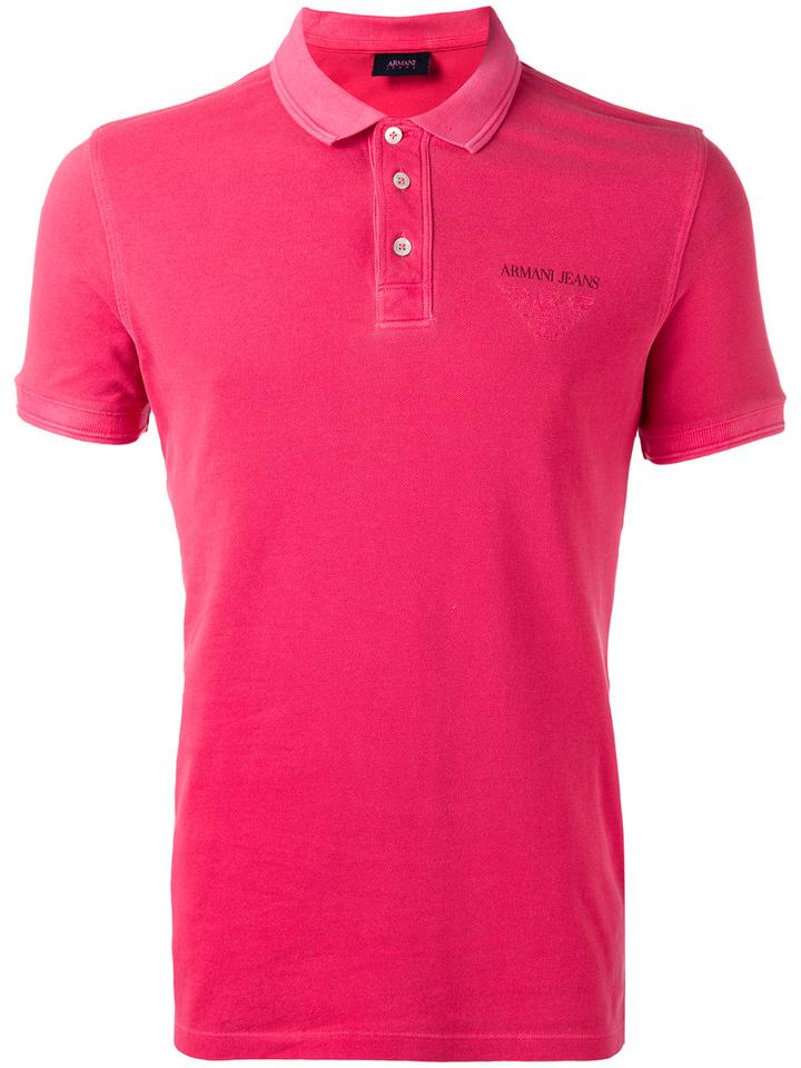 Armani Jeans - Slim-fit Polo Shirt - Men - Cotton - Xxl, Pink/purple, Cotton