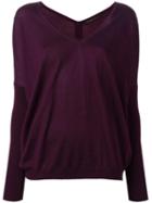 Agnona V-neck Jumper, Women's, Size: Medium, Pink/purple, Silk/cashmere