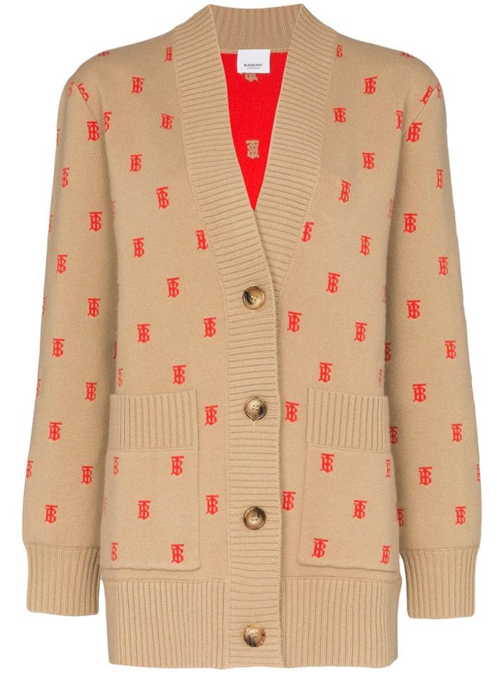Burberry Palena Monogram Cardigan - Neutrals