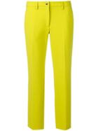 Versace Collection Cropped Slim-fit Trousers - Yellow