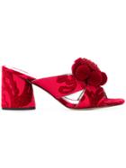 Marc Jacobs Aurora Pompom Mules - Red