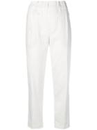 Brunello Cucinelli Cropped High-waisted Trousers - White