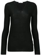 Gentry Portofino Knitted V-neck Sweater - Black