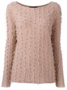 Fabiana Filippi Frayed Jumper, Women's, Size: 46, Pink/purple, Cashmere