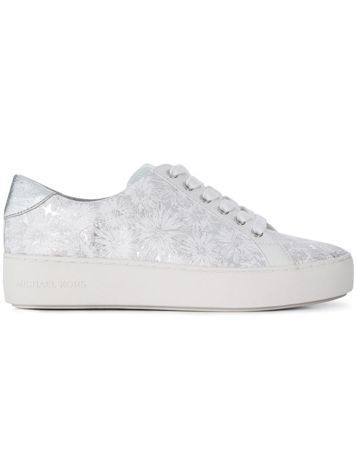 Michael Michael Kors Floral Print Sneakers - Metallic