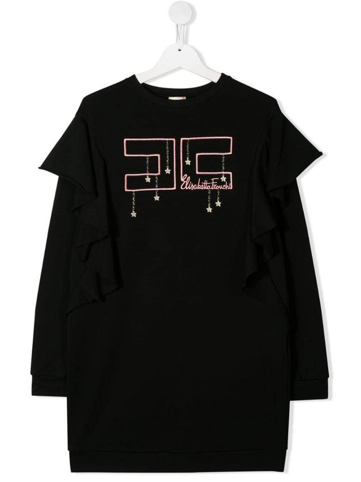 Elisabetta Franchi La Mia Bambina Logo Print T-shirt - Black