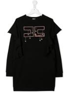 Elisabetta Franchi La Mia Bambina Logo Print T-shirt - Black