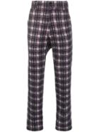 Aganovich Drop Crotch Tartan Trousers, Men's, Size: 48, Grey, Cotton/wool