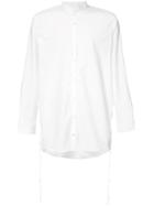 Private Stock Band Collar Rear Flap Shirt - White