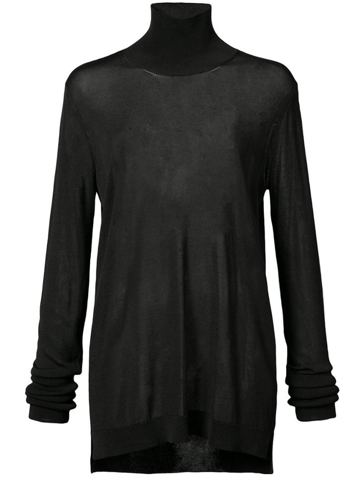 Simone Rocha Turtleneck Sheer Top - Black
