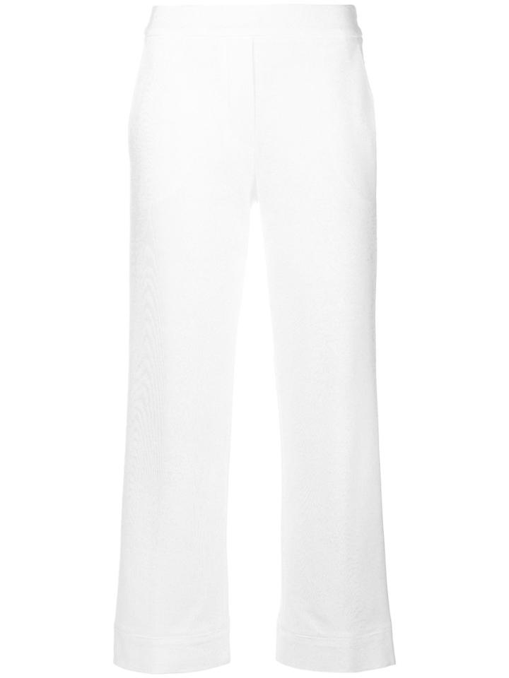 Blumarine Cropped Straight Leg Trousers - White