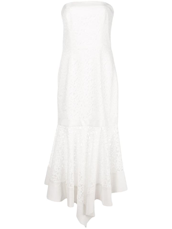 Milly Asymmetric Off-shoulder Dress - White