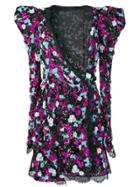 Amen Floral Enhanced Shoulder Dress - Black