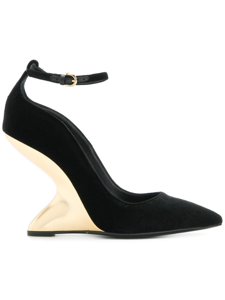 Salvatore Ferragamo Sculpted Heel Pumps - Black