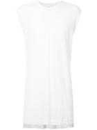 Julius Semi-sheer Elongated Sleeveless T-shirt - White