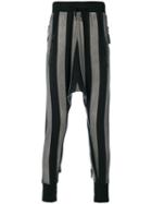 Unconditional - Striped Drop-crotch Trousers - Men - Cotton/spandex/elastane - M, Grey, Cotton/spandex/elastane
