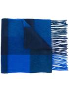 Paul Smith Cashmere Checked Scarf, Men's, Blue, Cashmere