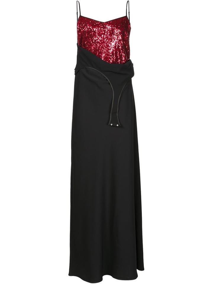 Mm6 Maison Margiela Sequinned Top Maxi Dress, Women's, Size: 40, Black, Polyamide/polyester/spandex/elastane