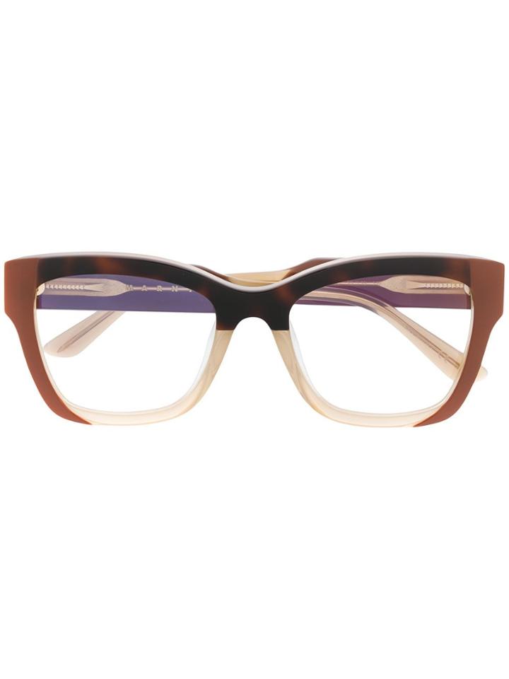 Marni Eyewear Square Frame Optical Glasses - Brown