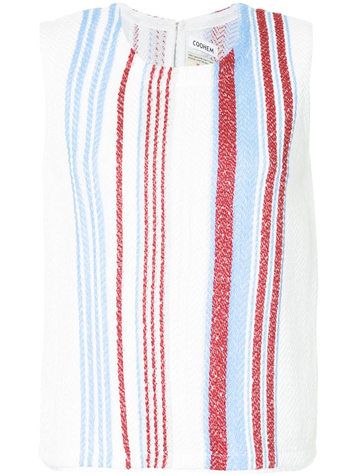 Coohem Striped Knit Tank Top - White