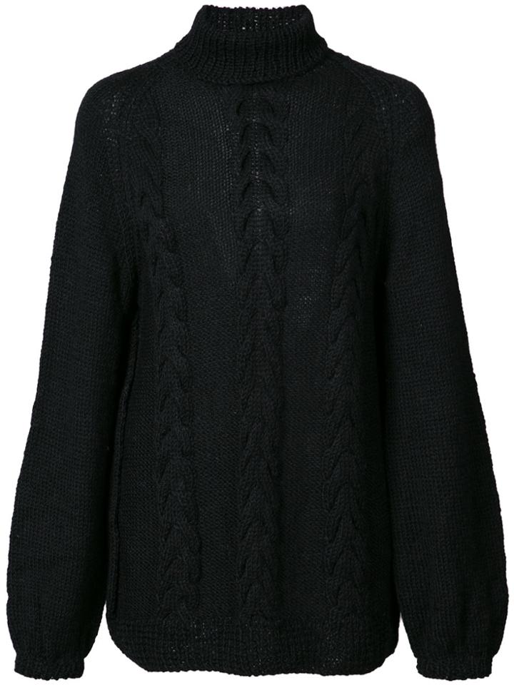 Voz Turtleneck Knitted Top - Black