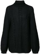 Voz Turtleneck Knitted Top - Black