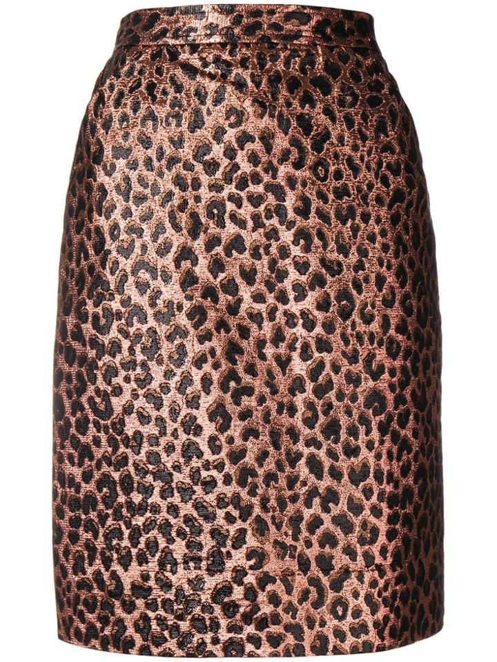 Yves Saint Laurent Vintage 1980's Animalier Skirt - Gold