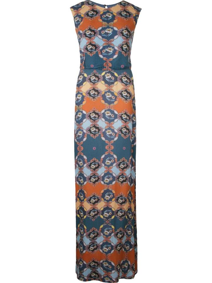 Emannuelle Junqueira Abstract Print Crew Neck Gown, Women's, Size: 42, Viscose