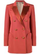 Blazé Milano - Double Breasted Blazer - Women - Silk/cupro/viscose - Ii, Yellow/orange, Silk/cupro/viscose