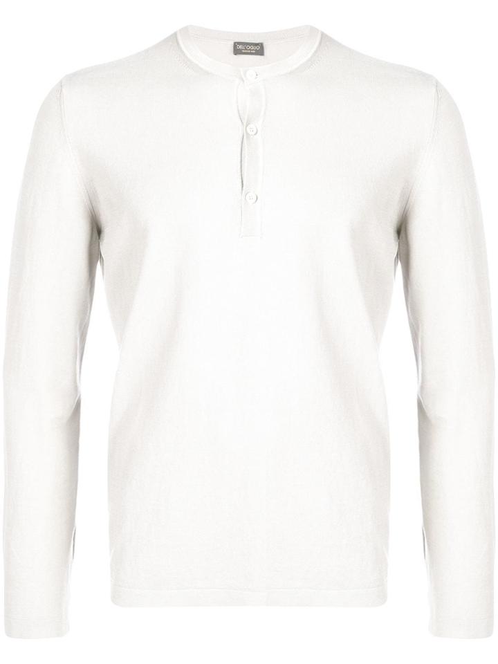 Dell'oglio Long Sleeve Button Top - White