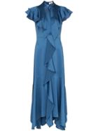 Peter Pilotto Tie-neck Ruffled Dress - Blue