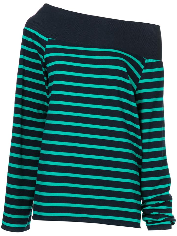 Goen.j Off-the-shoulder Striped Top - Blue