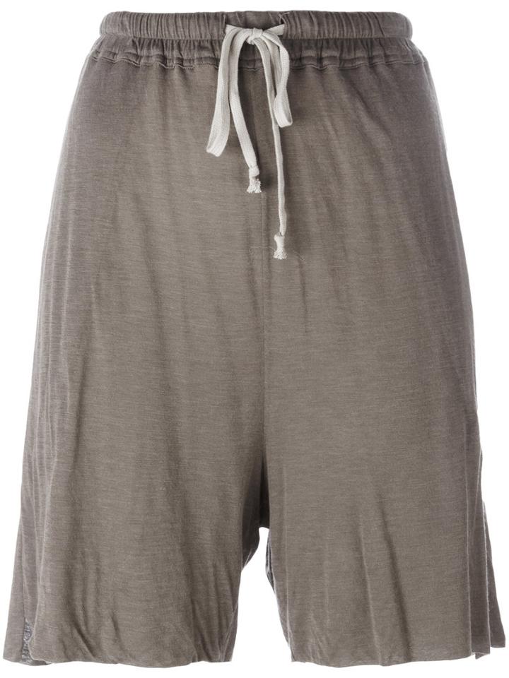 Rick Owens Lilies - Jersey Tie-waist Shorts - Women - Cotton/polyamide/viscose - 38, Brown, Cotton/polyamide/viscose