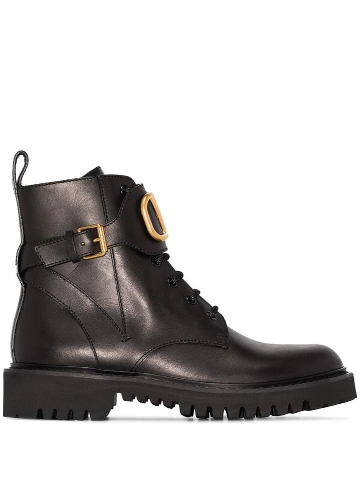 Valentino Valentino Garavani Vlogo Ankle Boots - Black