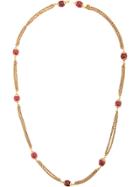 Chanel Vintage Chanel Red Gripoix Gold Necklace